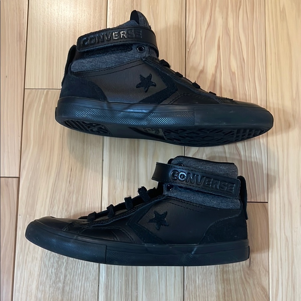 Converse big boy’s Black High-Top leather Sneakers